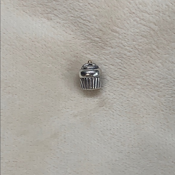 14K Gold Cherry Pandora Cupcake Charm - Picture 1 of 4